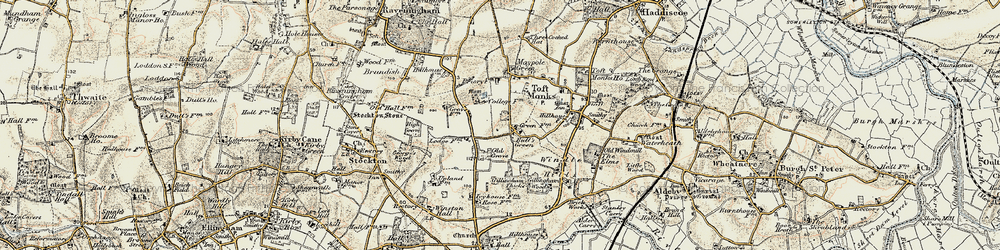 Old map of Bull's Green in 1901-1902
