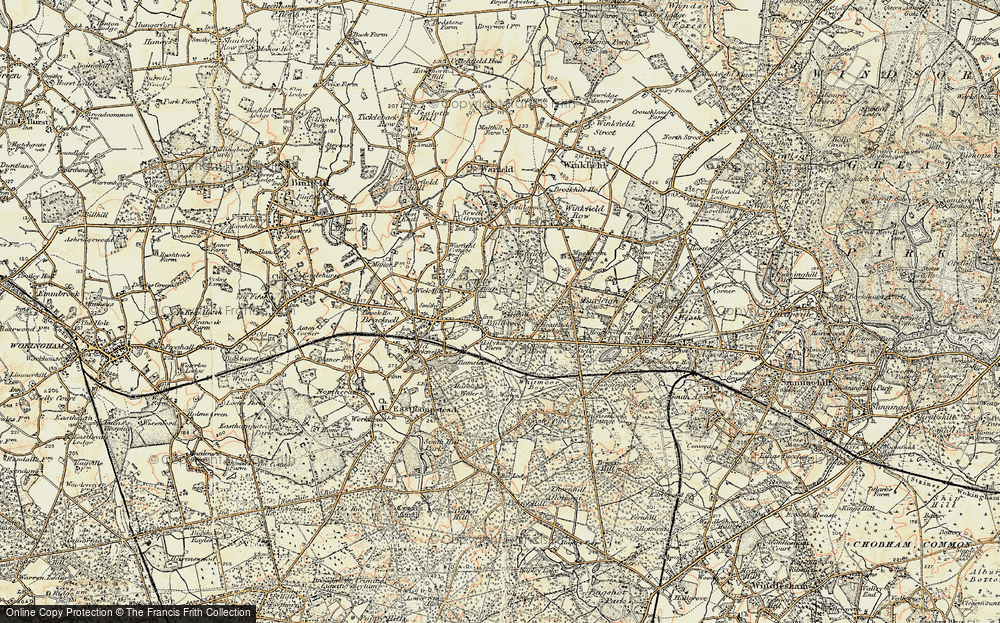 Old Map of Bullbrook, 1897-1909 in 1897-1909