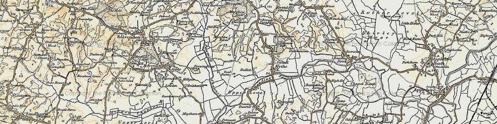 Old map of Bulleign in 1898