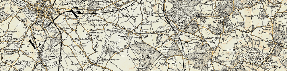 Old map of Bullen's Green in 1897-1898