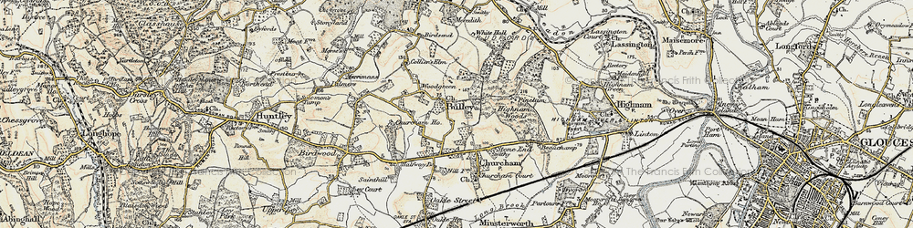Old map of Bulley in 1898-1900