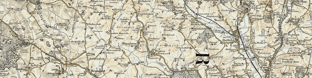 Old map of Bullhurst Hill in 1902