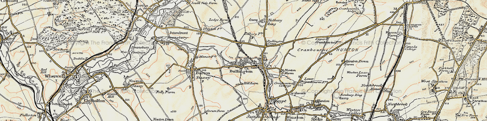 Old map of Bullington Cross in 1897-1900