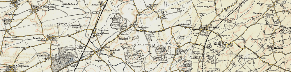 Old map of Bullington in 1902-1903