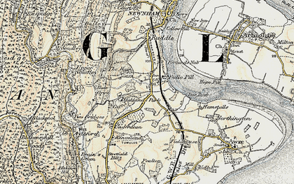 Old map of Bullo in 1899-1900