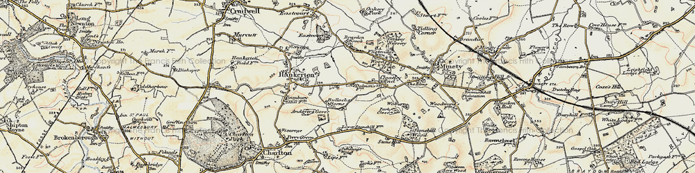 Old map of Bullock's Horn in 1898-1899