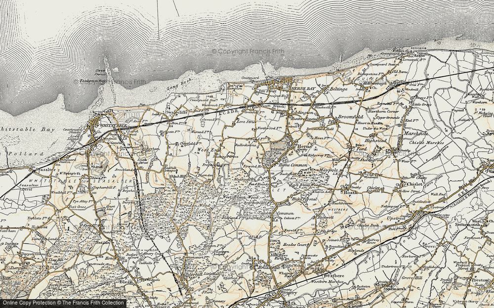 Old Map of Historic Map covering Bleangate in 1898-1899