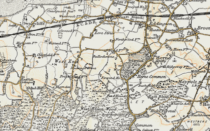 Old map of Bleangate in 1898-1899