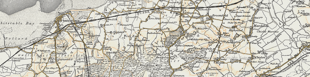Old map of Bullockstone in 1898-1899