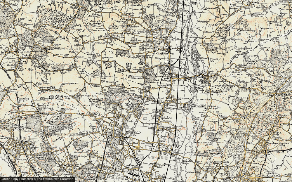 Old Map of Bulls Cross, 1897-1898 in 1897-1898