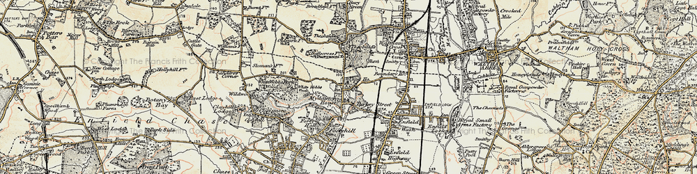Old map of Bulls Cross in 1897-1898