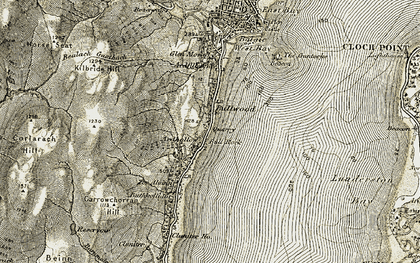 Old map of Balgaidh Burn in 1905-1907