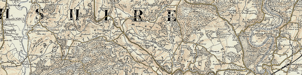Old map of Bullyhole Bottom in 1899-1900