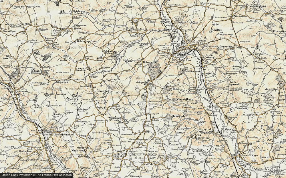 Old Map of Bulmer Tye, 1898-1901 in 1898-1901