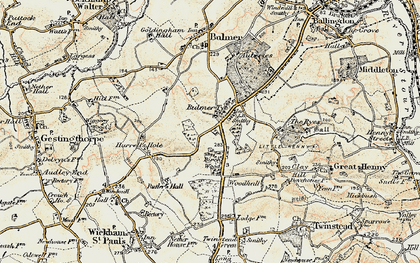 Old map of Bulmer Tye in 1898-1901