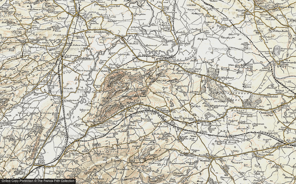 Old Map of Historic Map covering Brimford Ho in 1902