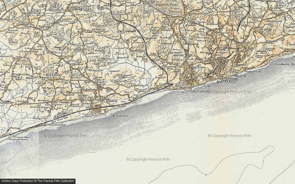 Old Map of Bulverhythe, 1898 in 1898