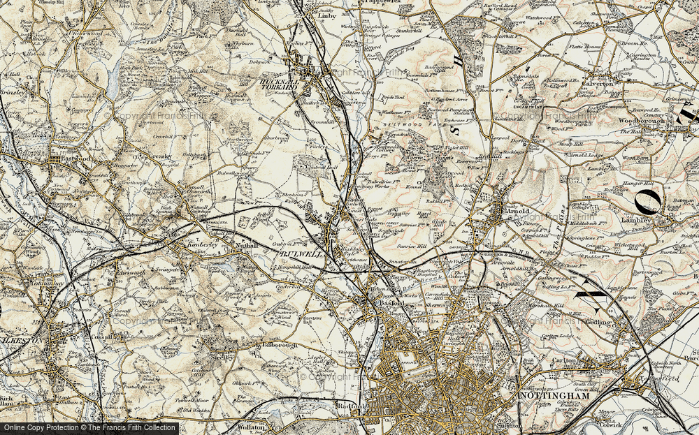 Old Map of Bulwell Forest, 1902-1903 in 1902-1903