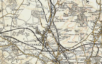 Old map of Bulwell Forest in 1902-1903