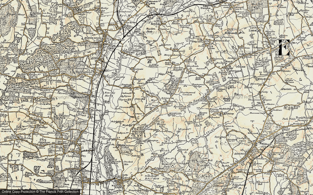 Old Map of Bumble's Green, 1897-1898 in 1897-1898