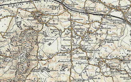 Old map of Bunbury Heath in 1902-1903