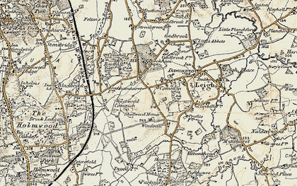 Old map of Bunce Common in 1898-1909