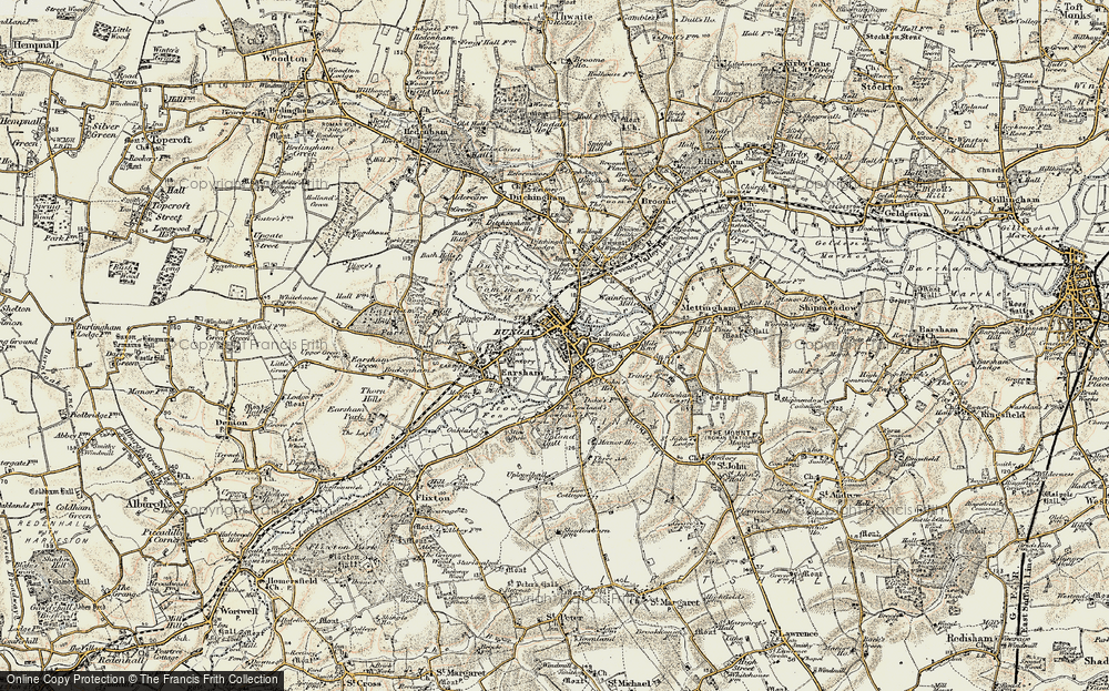 Old Map of Bungay, 1901-1902 in 1901-1902