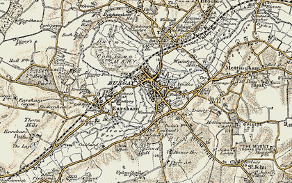 Old map of Bungay in 1901-1902