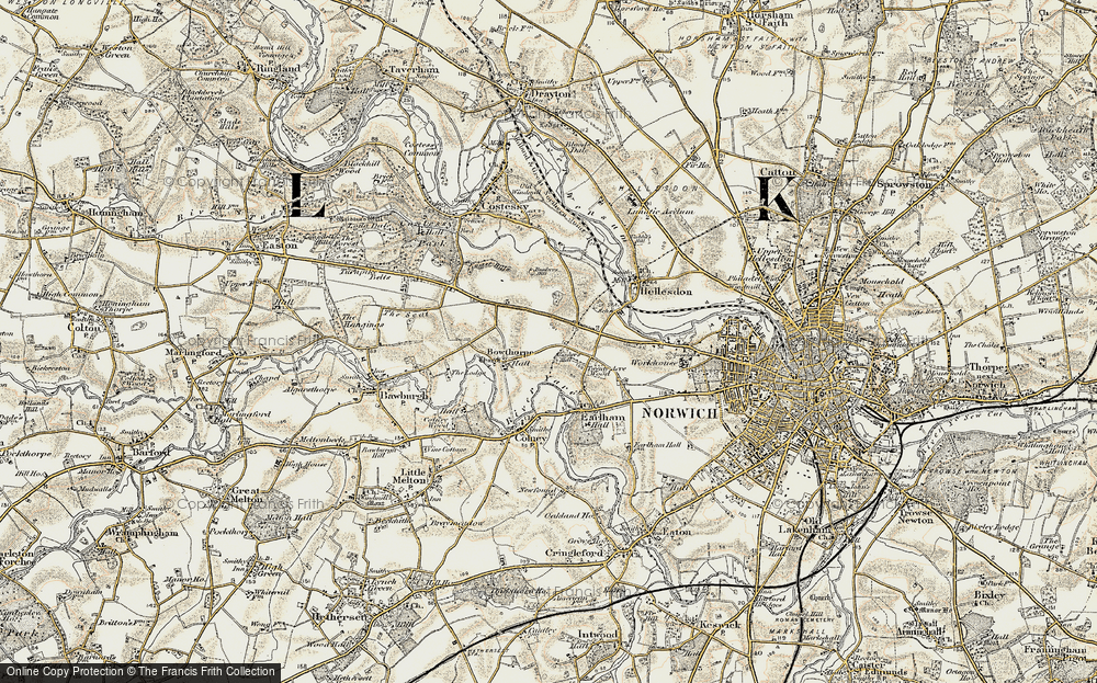 Old Map of Bunker's Hill, 1901-1902 in 1901-1902