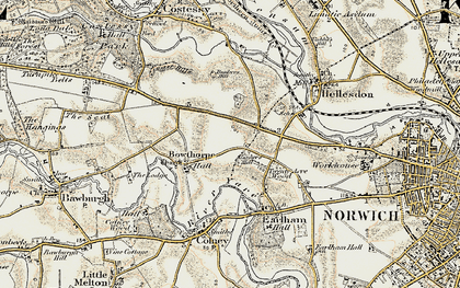Old map of Bunker's Hill in 1901-1902
