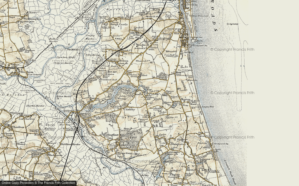 Old Map of Historic Map covering Hobland Hall in 1901-1902