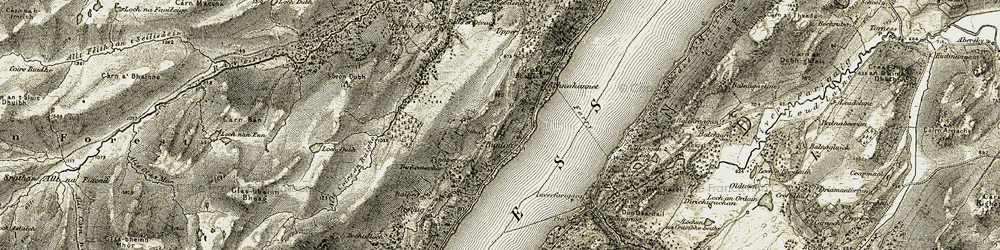 Old map of Achnahannet in 1908-1912