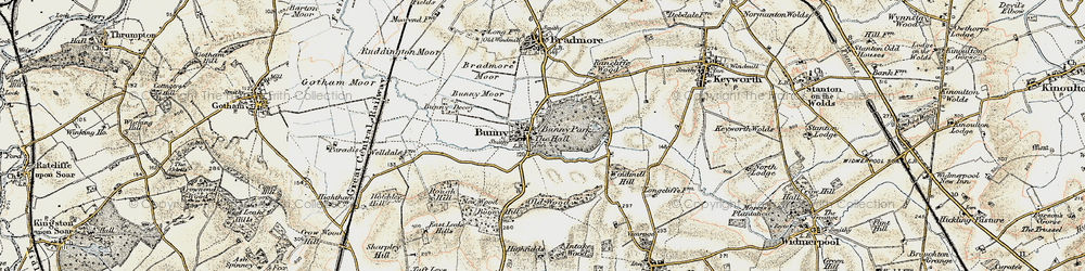 Old map of Bunny in 1902-1903