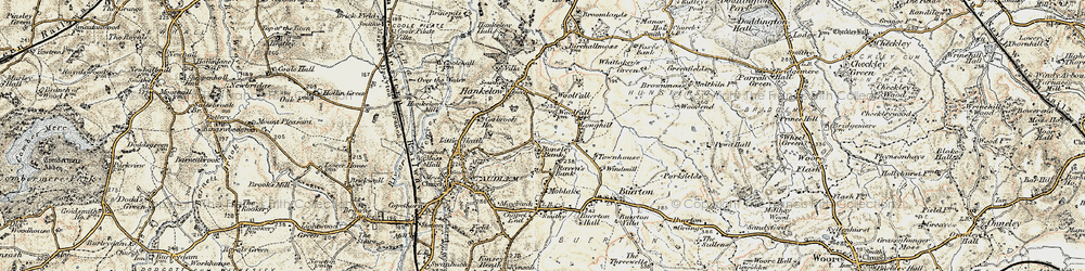 Old map of Buerton Moss in 1902