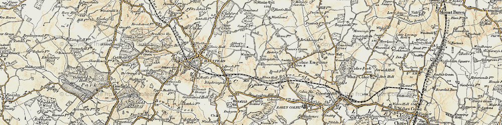 Old map of Abbot's Shrub in 1898-1899