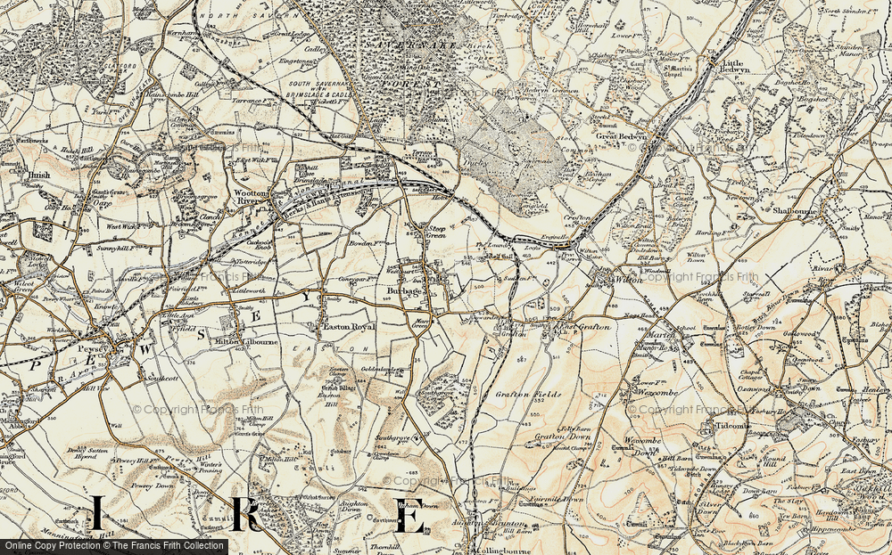 Old Map of Historic Map covering Wolfhall in 1897-1899