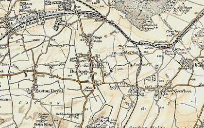 Old map of Burbage in 1897-1899