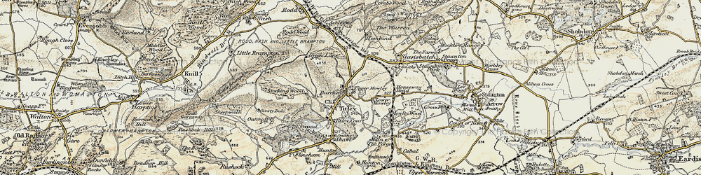 Old map of Burcher in 1900-1903