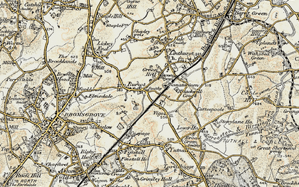 Old map of Burcot in 1901-1902