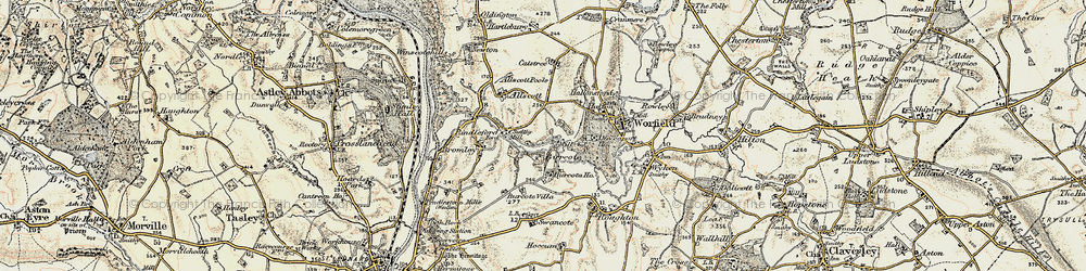 Old map of Burcote in 1902