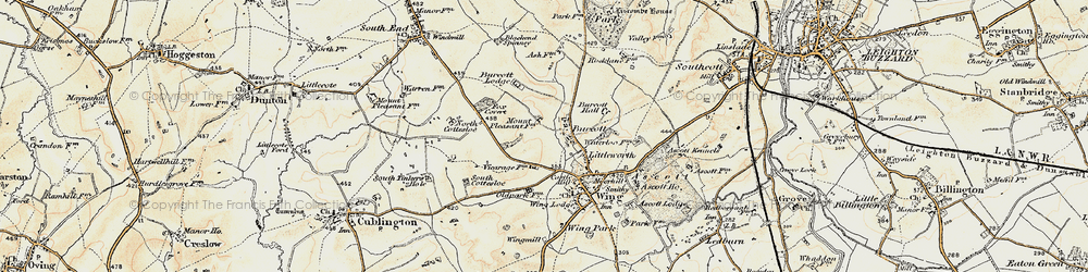 Old map of Burcott in 1898