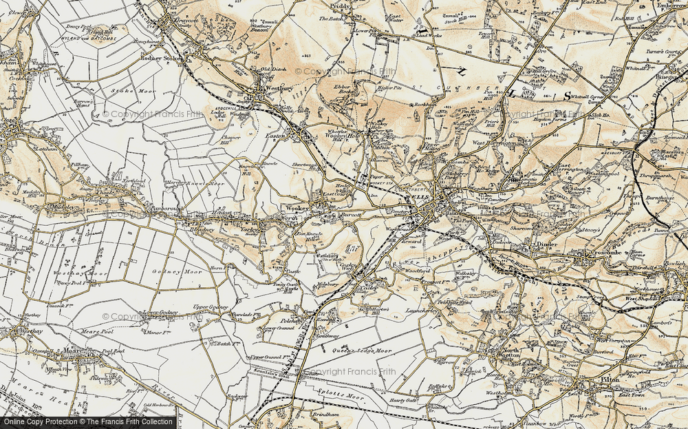 Old Map of Burcott, 1899 in 1899