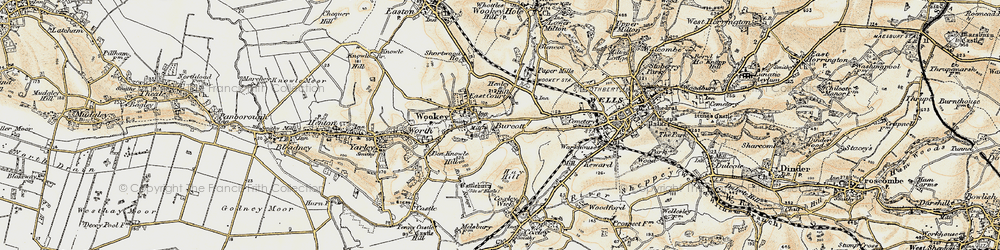 Old map of Burcott in 1899