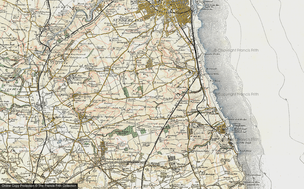Old Map of Burdon, 1901-1904 in 1901-1904