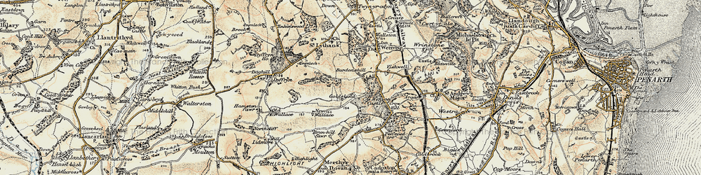 Old map of Burdonshill in 1899-1900