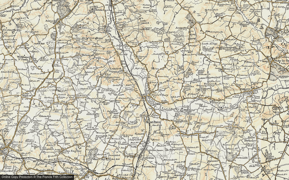 Old Map of Bures, 1898-1901 in 1898-1901