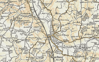 Old map of Bures in 1898-1901
