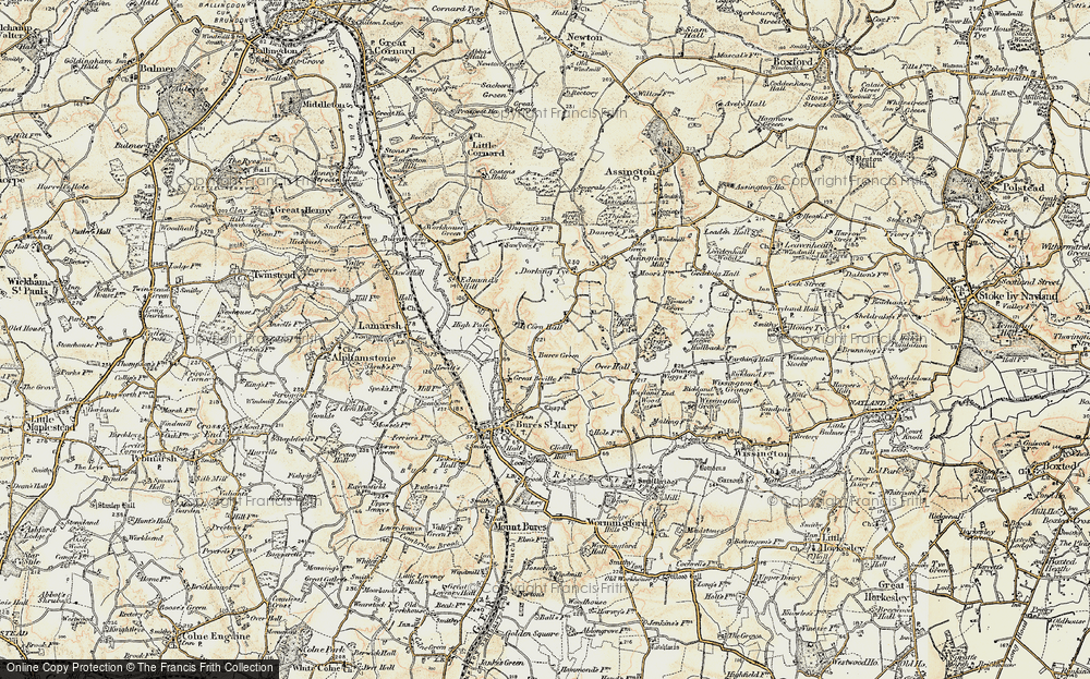 Old Map of Bures Green, 1898-1901 in 1898-1901