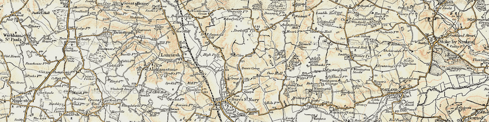Old map of Bures Green in 1898-1901