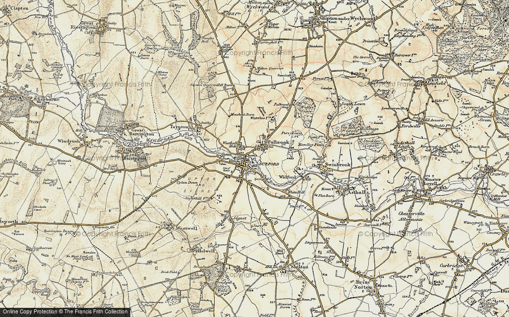 Old Map of Burford, 1898-1899 in 1898-1899